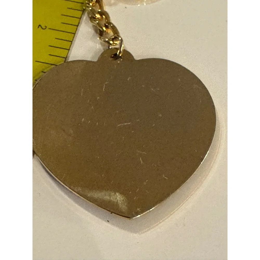 Paula I Wuf You Heart Keychain Gold Tone Terrier Dog Puppy Vintage Style